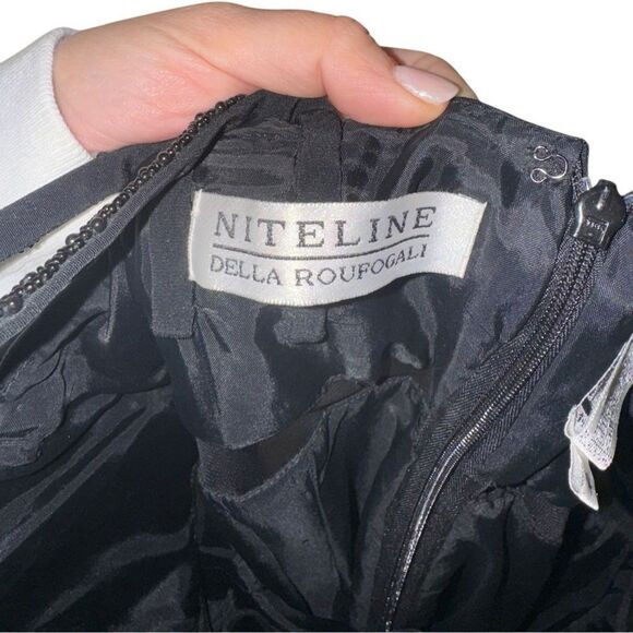 Niteline Della Roufogali Black Elegant Evening Gown Maxi Dress Size 4 - Picture 8 of 12